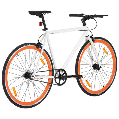 Fixed Gear Bike White and Orange 700c 51 cm