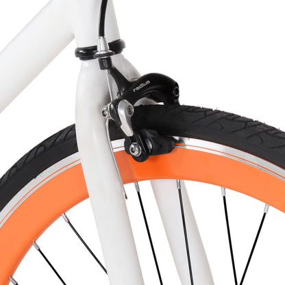 Fixed Gear Bike White and Orange 700c 51 cm