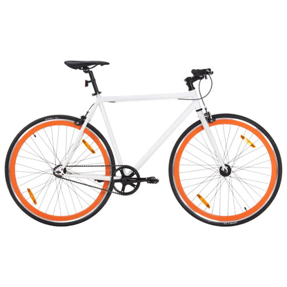 Fixed Gear Bike White and Orange 700c 59 cm