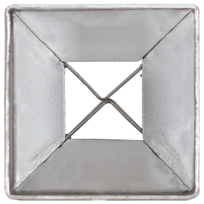 Ground Spikes 2 pcs Silver 7x7x75 cm Galvanised Steel