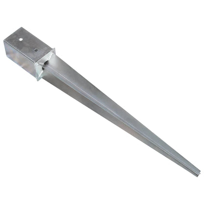 Ground Spikes 12 pcs Silver 8x8x76 cm Galvanised Steel