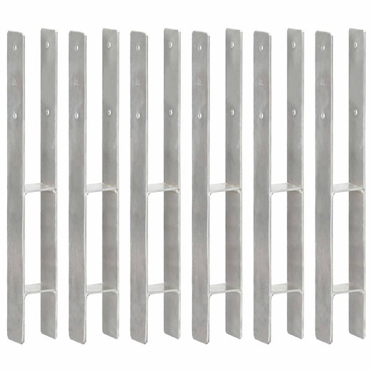 Fence Anchors 6 pcs Silver 7x6x60 cm Galvanised Steel