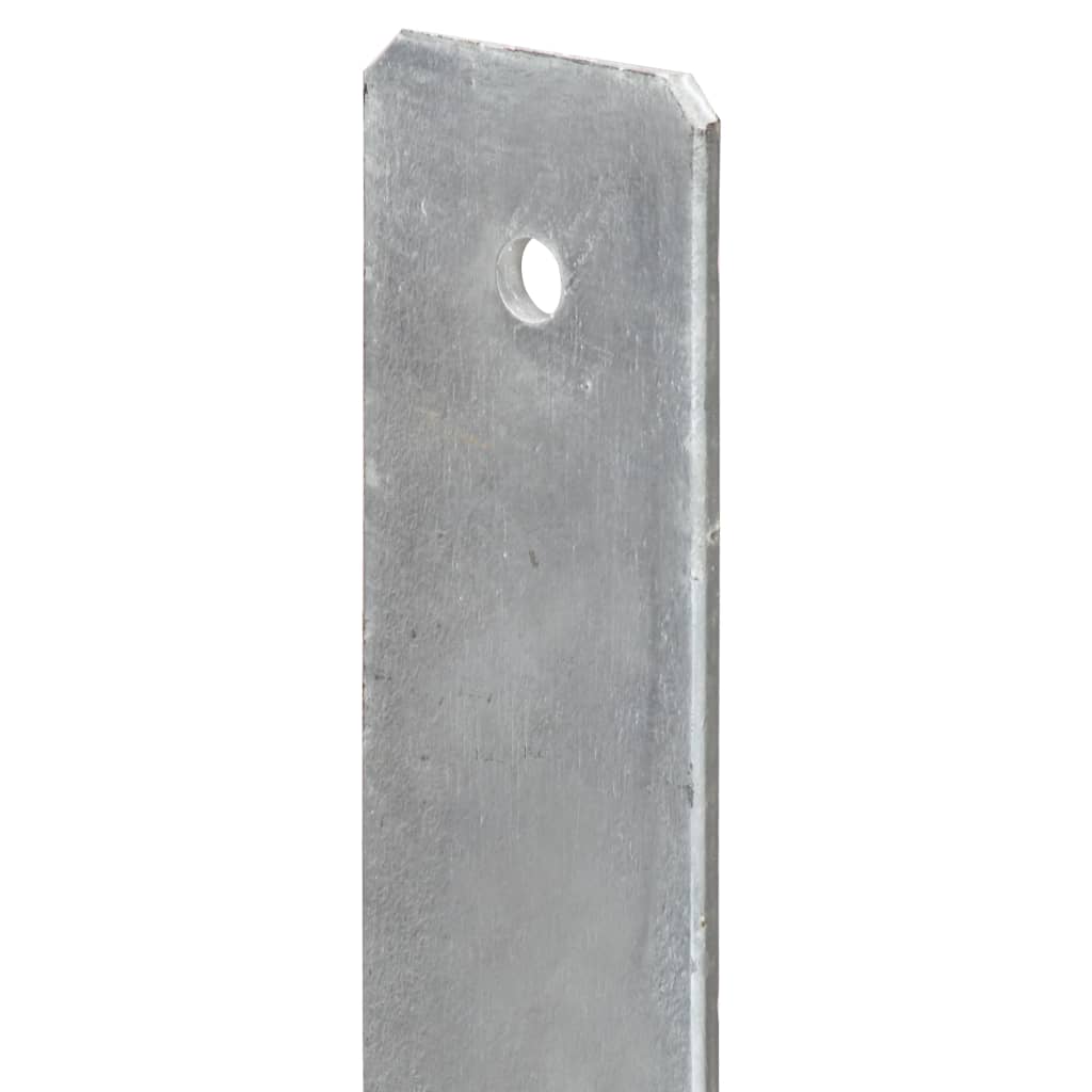 Fence Anchors 6 pcs Silver 7x6x60 cm Galvanised Steel