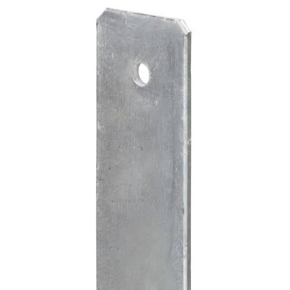 Fence Anchors 6 pcs Silver 8x6x60 cm Galvanised Steel