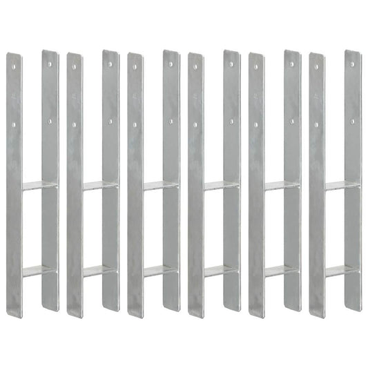 Fence Anchors 6 pcs Silver 9x6x60 cm Galvanised Steel