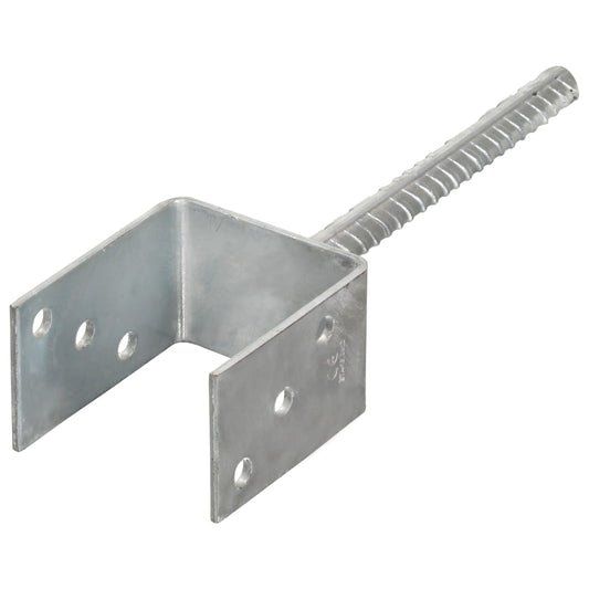 145314 vidaXL Fence Anchors 6 pcs Silver 8x6x30 cm Galvanised Steel