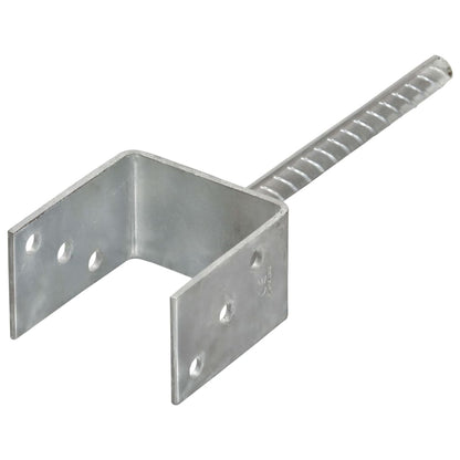 145316 vidaXL Fence Anchors 6 pcs Silver 9x6x30 cm Galvanised Steel