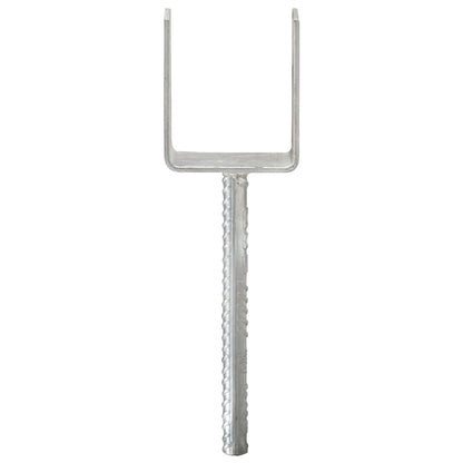 145316 vidaXL Fence Anchors 6 pcs Silver 9x6x30 cm Galvanised Steel
