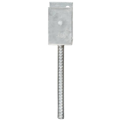 145316 vidaXL Fence Anchors 6 pcs Silver 9x6x30 cm Galvanised Steel