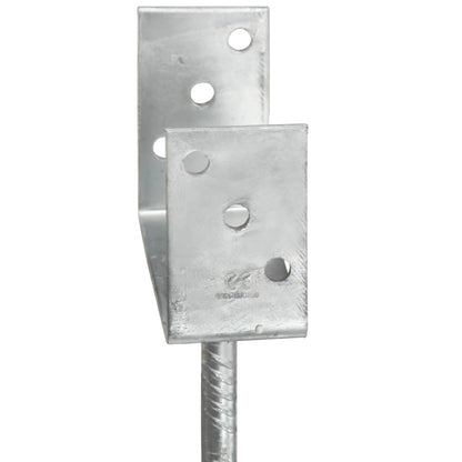 145316 vidaXL Fence Anchors 6 pcs Silver 9x6x30 cm Galvanised Steel