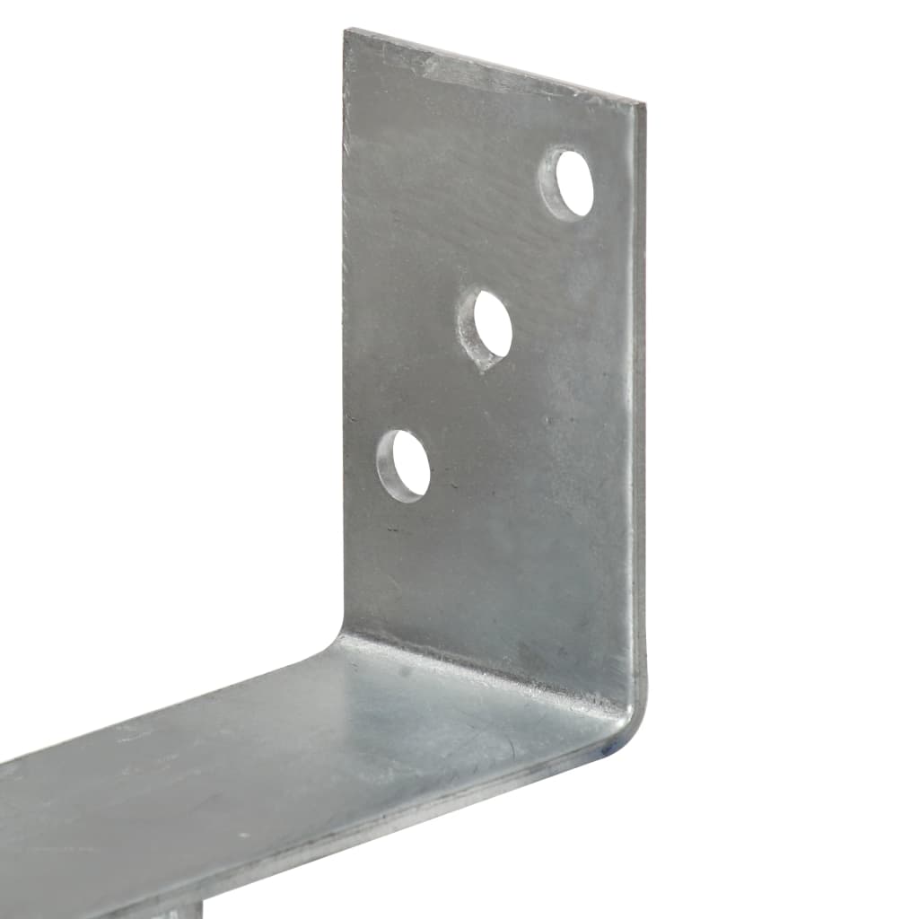 145316 vidaXL Fence Anchors 6 pcs Silver 9x6x30 cm Galvanised Steel