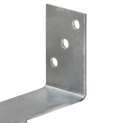 145316 vidaXL Fence Anchors 6 pcs Silver 9x6x30 cm Galvanised Steel