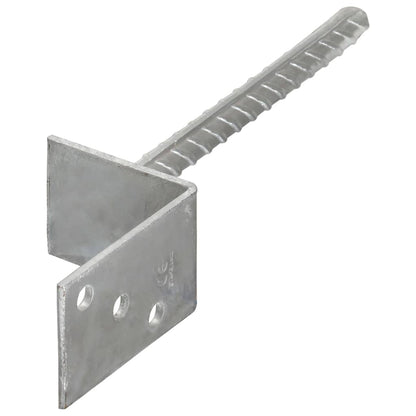 145324 vidaXL Fence Anchors 6 pcs Silver 8x6x30 cm Galvanised Steel