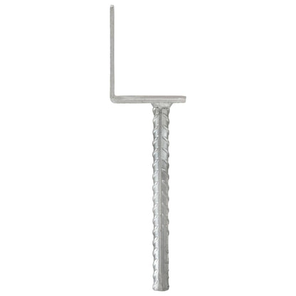 145324 vidaXL Fence Anchors 6 pcs Silver 8x6x30 cm Galvanised Steel
