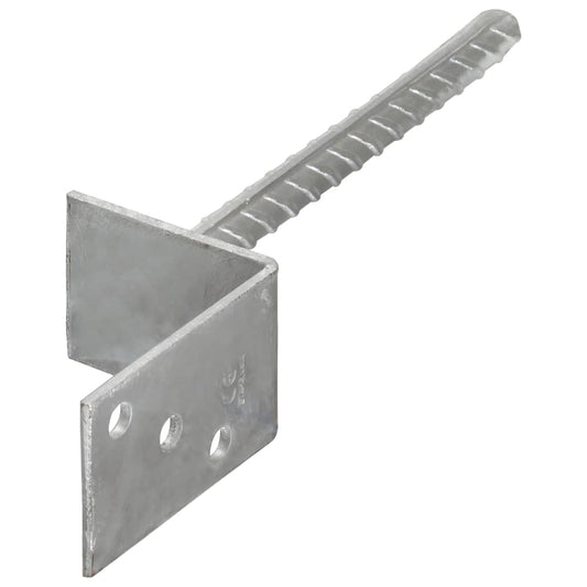 Fence Anchors 12 pcs Silver 8x6x30 cm Galvanised Steel