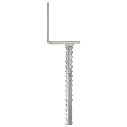 Fence Anchors 12 pcs Silver 8x6x30 cm Galvanised Steel