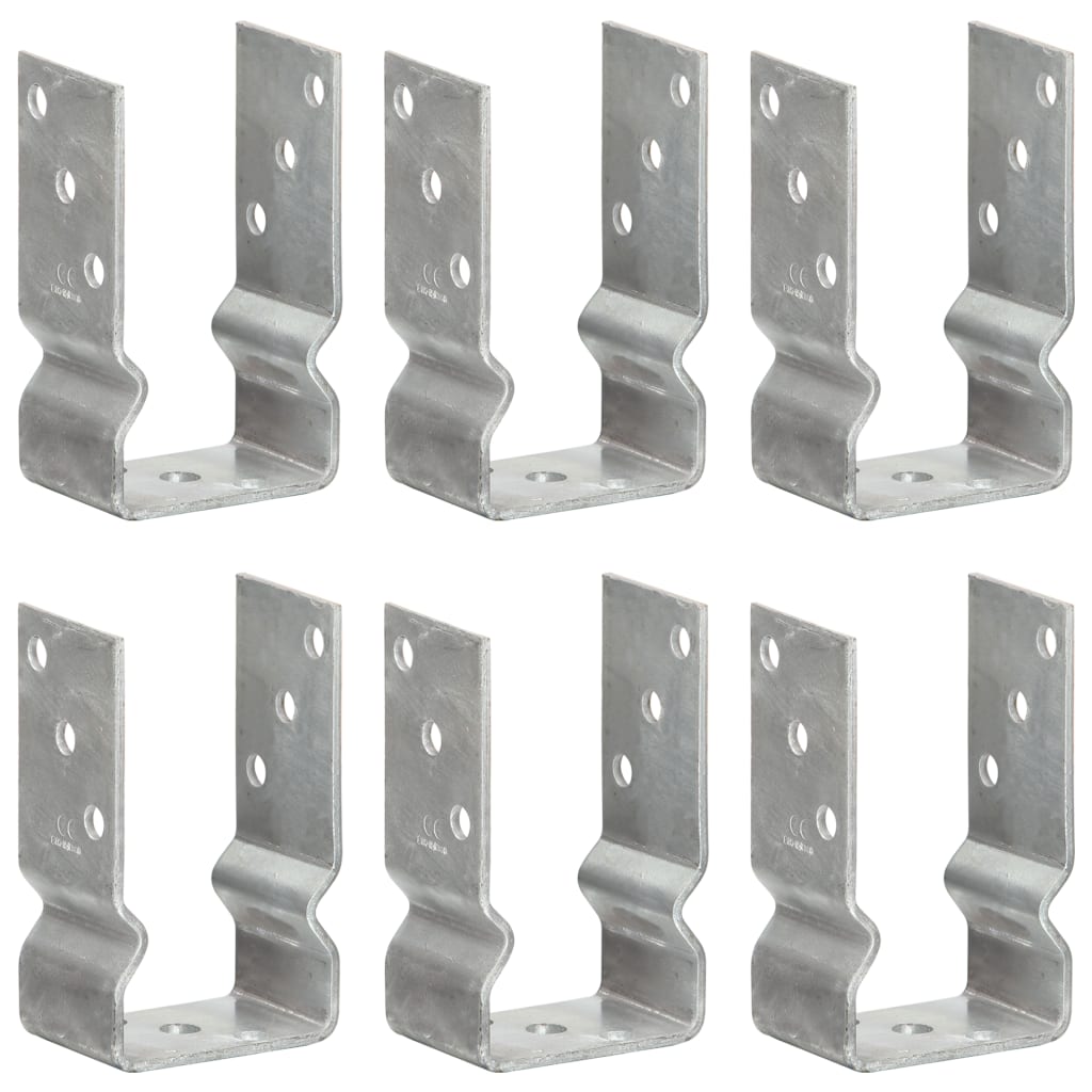 Fence Anchors 6 pcs Silver 8x6x15 cm Galvanised Steel