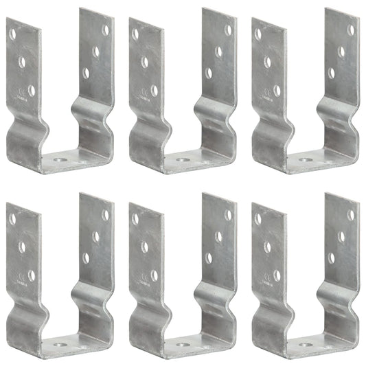 Fence Anchors 6 pcs Silver 8x6x15 cm Galvanised Steel