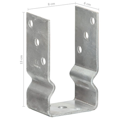 Fence Anchors 12 pcs Silver 8x6x15 cm Galvanised Steel