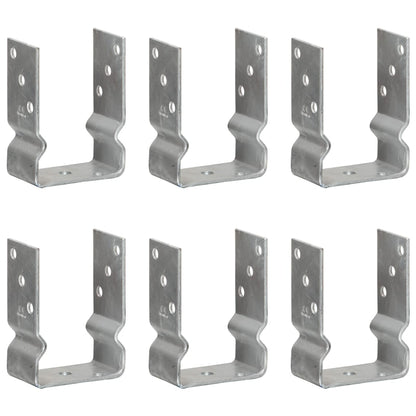 Fence Anchors 6 pcs Silver 10x6x15 cm Galvanised Steel