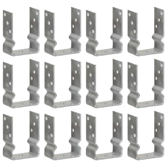 Fence Anchors 12 pcs Silver 10x6x15 cm Galvanised Steel