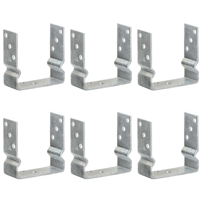 Fence Anchors 6 pcs Silver 14x6x15 cm Galvanised Steel