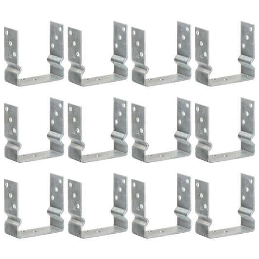 Fence Anchors 12 pcs Silver 14x6x15 cm Galvanised Steel