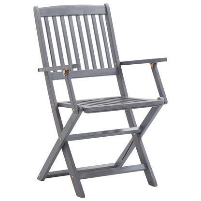 Garden Dining Set | Grey | Solid Acacia wood | Medium | Foldable