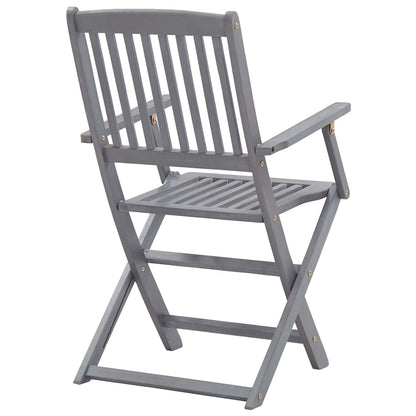 Garden Dining Set | Grey | Solid acacia wood | Medium | Foldable