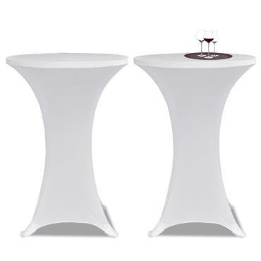 Standing Table Cover Ø70 cm White Stretch 4 pcs