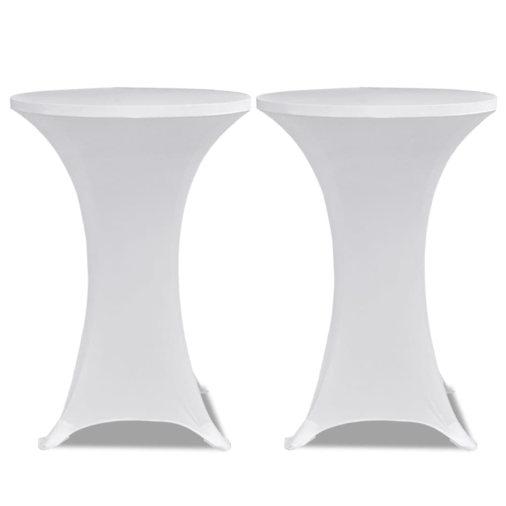 Standing Table Cover Ø70 cm White Stretch 4 pcs