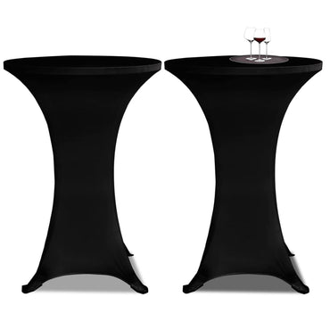 Standing Table Cover Ø80 cm Black Stretch 4 pcs