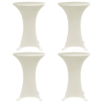 Standing Table Cover Ø60 cm Cream Stretch 4 pcs