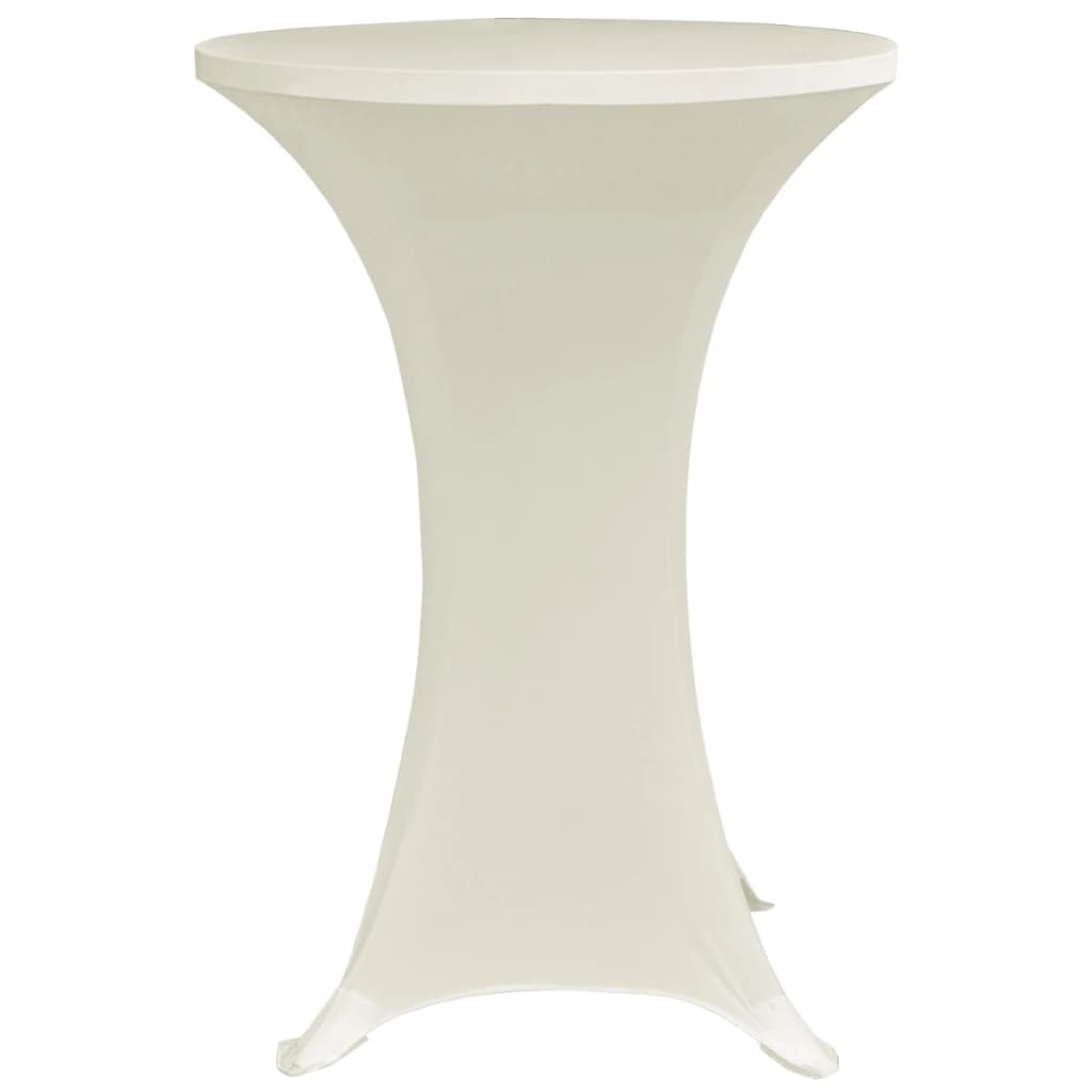 Standing Table Cover Ø60 cm Cream Stretch 4 pcs