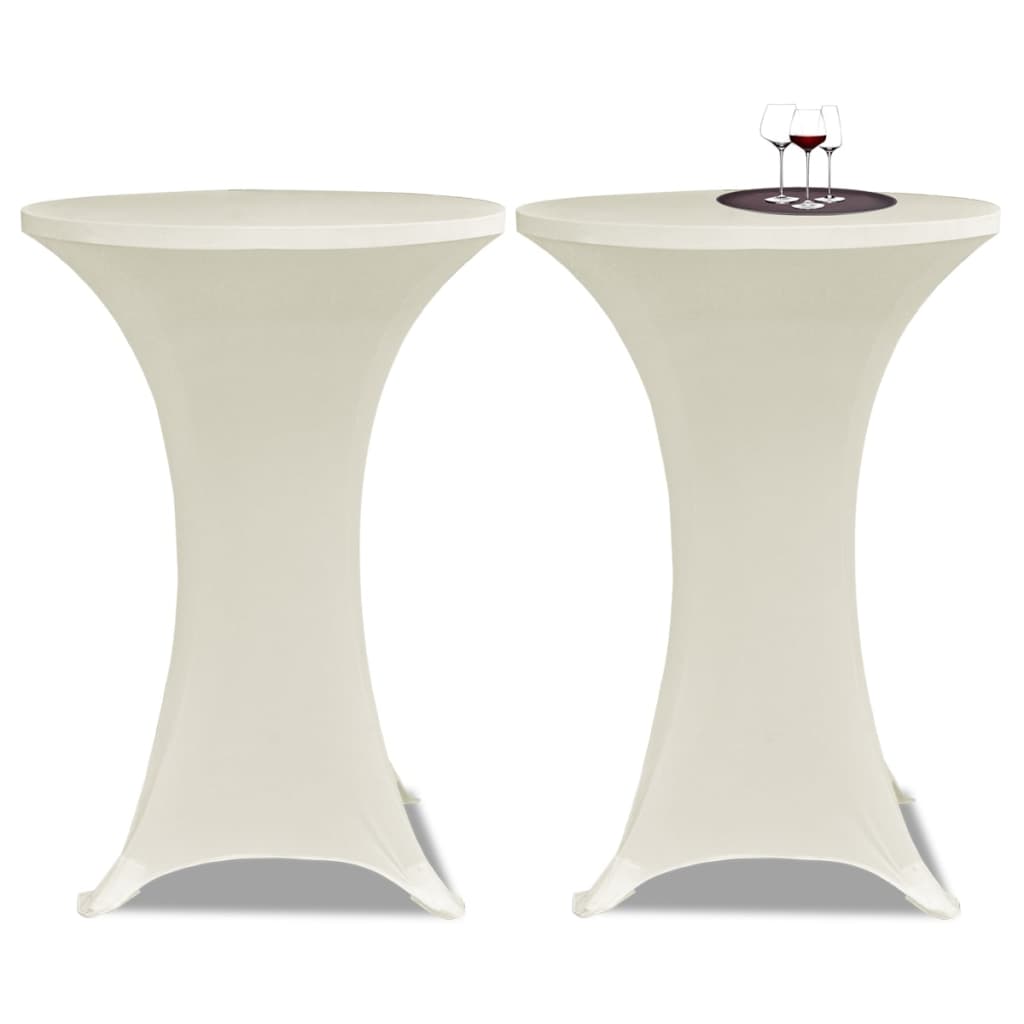 Standing Table Cover Ø70 cm Cream Stretch 4 pcs