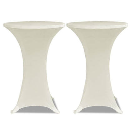 Standing Table Cover Ø70 cm Cream Stretch 4 pcs