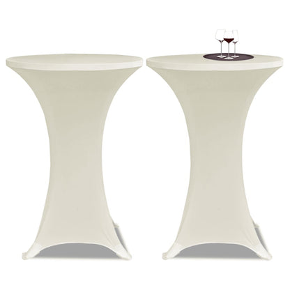 Standing Table Cover Ø80 cm Cream Stretch 4 pcs