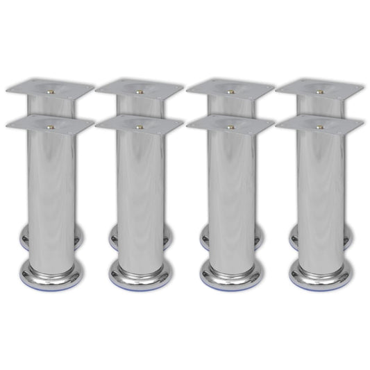 Sofa Leg | Set of 8 | Chrome | Iron | 8 pieces | Sofa Legs | Round