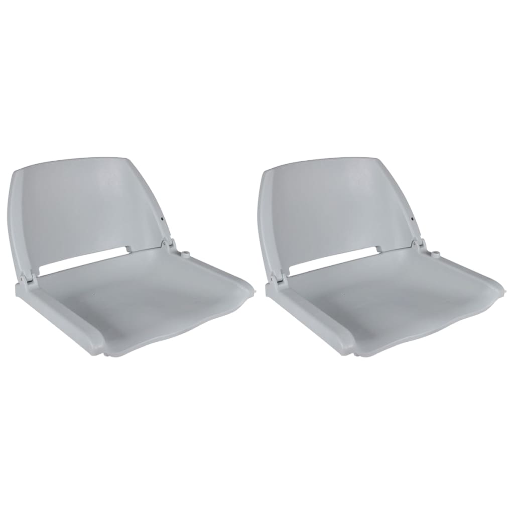 Boat Seats 2 pcs Foldable Backrest No Pillow Grey 16.1x20.1x18.9"(2x90417)