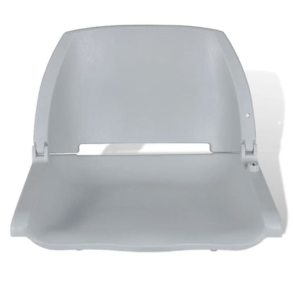 Boat Seats 2 pcs Foldable Backrest No Pillow Grey 16.1x20.1x18.9"(2x90417)