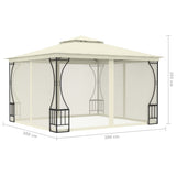 Gazebo with Nets 300x300x265 cm Cream