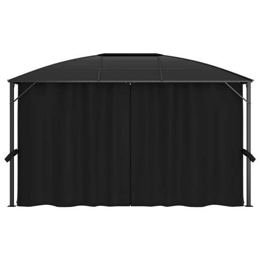 Gazebo with Curtains 400x300x265 cm Anthracite