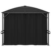 Gazebo with Curtains 400x300x265 cm Anthracite