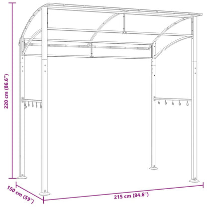 BBQ Gazebo 84.6"x59.1"x86.6" Anthracite Steel