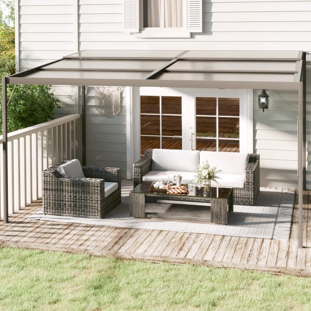 Gazebo with Roof Anthracite 4x3x2.5 m Aluminium and Steel