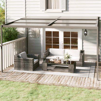 Gazebo with Roof Anthracite 4x3x2.5 m Aluminium and Steel