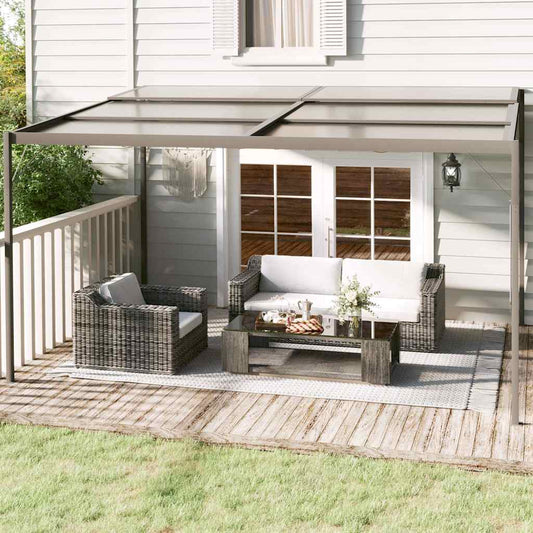 Gazebo with Roof Anthracite 4x3x2.5 m Aluminium and Steel