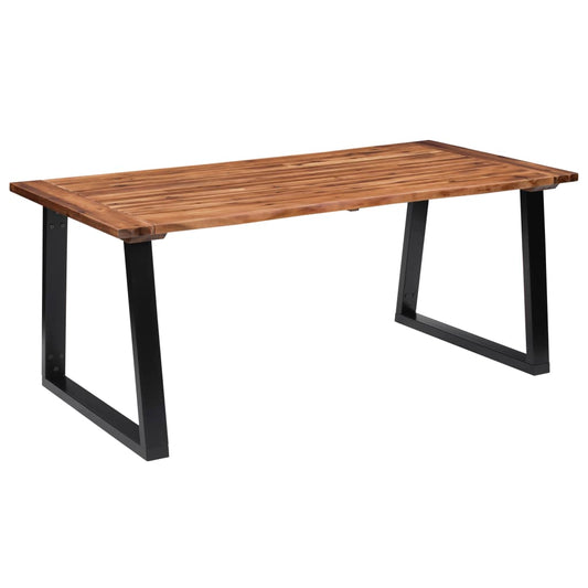Dining Table | Brown and Black | Solid acacia wood | 180x90 cm