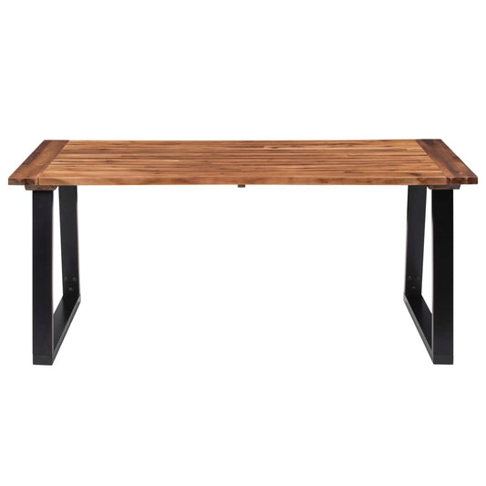 Dining Table | Brown and Black | Solid acacia wood | 180x90 cm