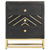 Bedside Cabinet Black and Gold 40x30x50 cm Solid Mango Wood